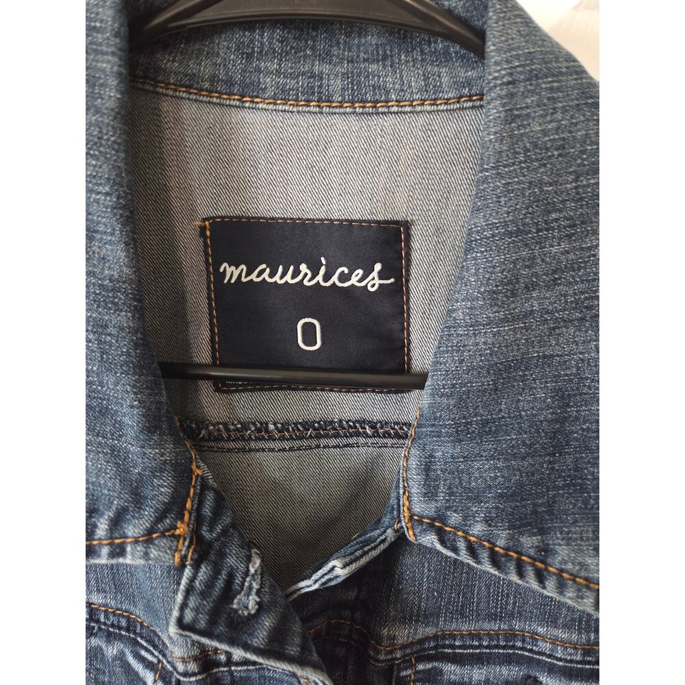 Maurices Dark Wash Jean Denim VEST Plus Size 14 Button Up Pockets Western - Picture 4 of 7